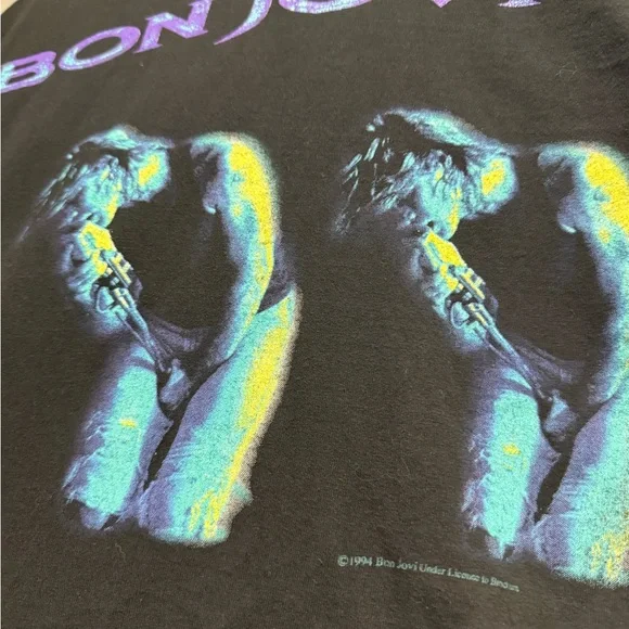 1994 Bon Jovi Black Graphic T-Shirt - Picture 3 of 5